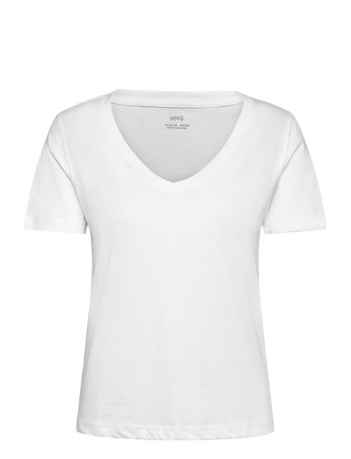 Se Mango Short-Sleeved Cotton T-Shirt Mango White ved Booztlet