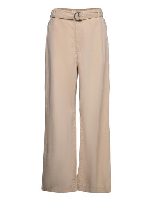 Flowy Wideleg Trousers With Belt Mango Beige