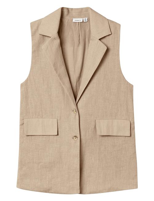 Nkffalinnen Waistcoat Name It Beige