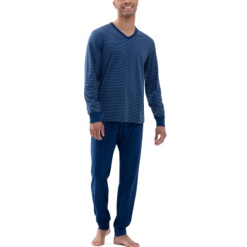 Se Mey Cardwell V Neck Pyjama Mørkblå bomuld 50 Herre ved Timarco