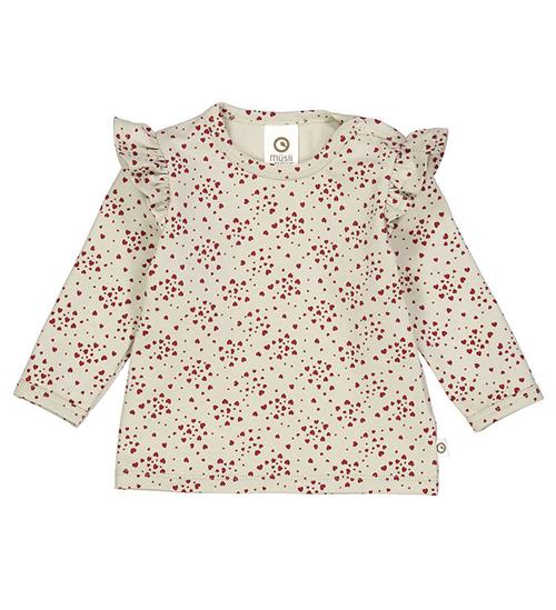 Se MÃ¼sli Bluse - Love Frill - Soft Green/Cabernet ved KidsWorld