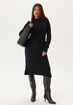 Se VILA Ril Crew Neck Midi Dress Black S ved Bubbleroom