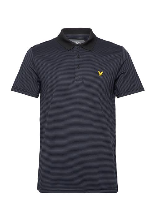 Se Lyle & Scott Sport Golf Microstripe Polo Lyle & Scott Sport Black ved Booztlet