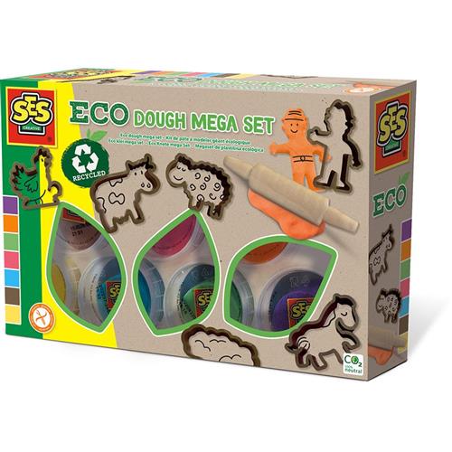 SES Creative Eco dough mega set (7x90gr with tools) | Brun | 2-4 years