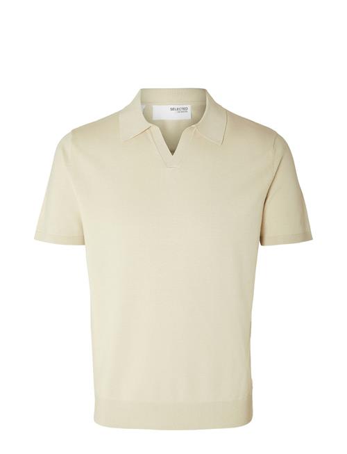 Selected Homme Slhteller Ss Knit Polo Noos Selected Homme Beige