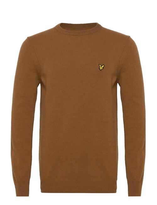 Se Lyle & Scott Crew Neck Lambswool Blend Jumper Lyle & Scott Brown ved Booztlet