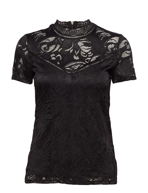 Se Vila Vistasia Lace S/S Top - Vila Black ved Booztlet