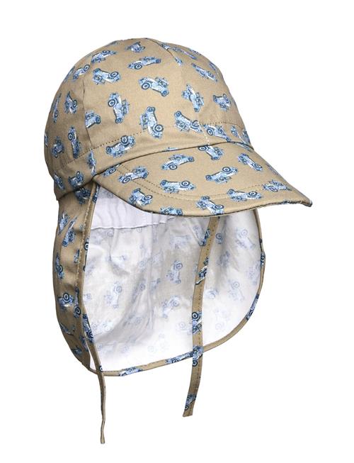 Se Melton Cap W/Neck & Tie W/Print Melton Beige ved Booztlet