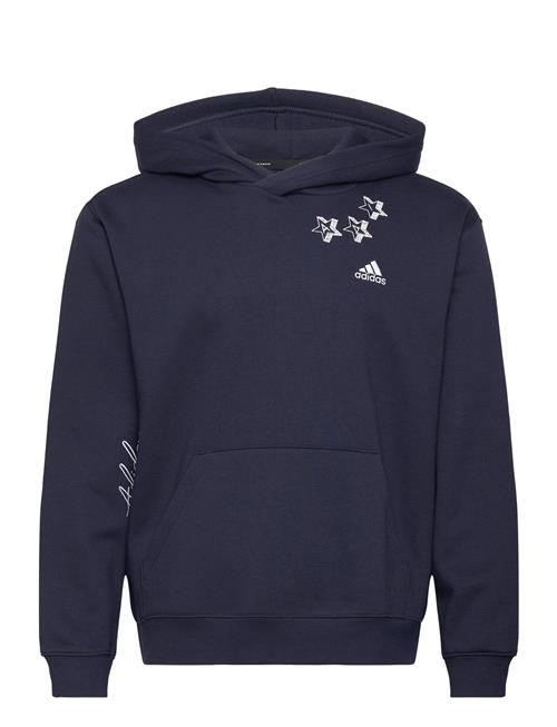 adidas Sportswear Scribble Fleece Hoodie Adidas Sportswear Navy