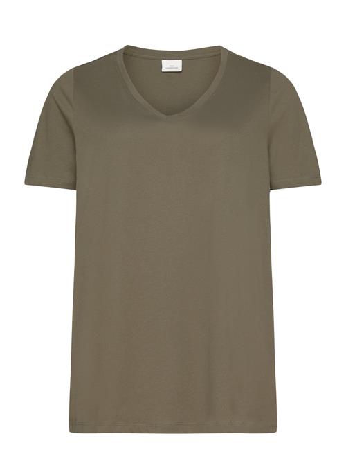 ONLY Carmakoma Carbonnie Life S/S V-Neck A-Shape Tee ONLY Carmakoma Green