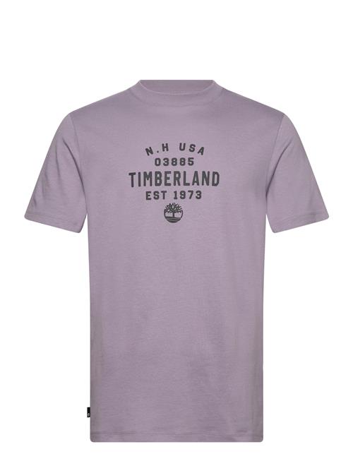 Se Timberland Refibra Front Graphic Short Sleeve Tee Purple Ash Timberland Purple ved Booztlet