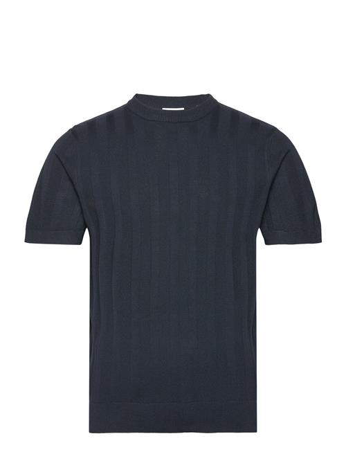 Lindbergh Knitted Crew Neck T-Shirt Lindbergh Navy