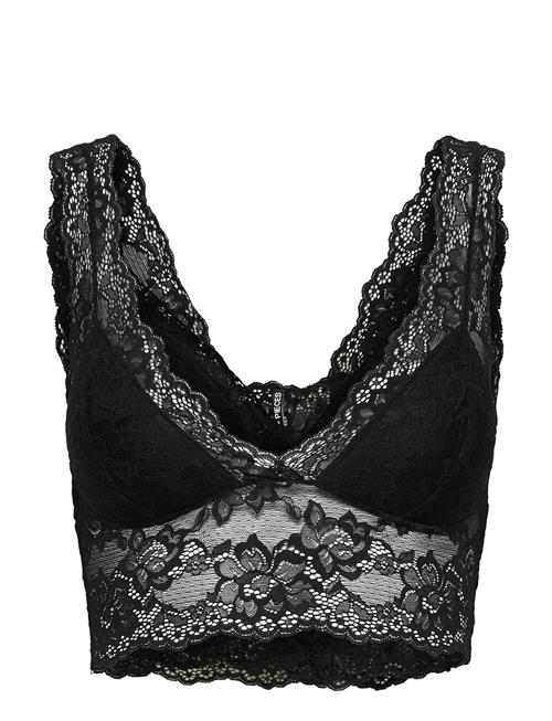 Se Pieces Pclina Lace Bra Top Noos Pieces Black ved Booztlet