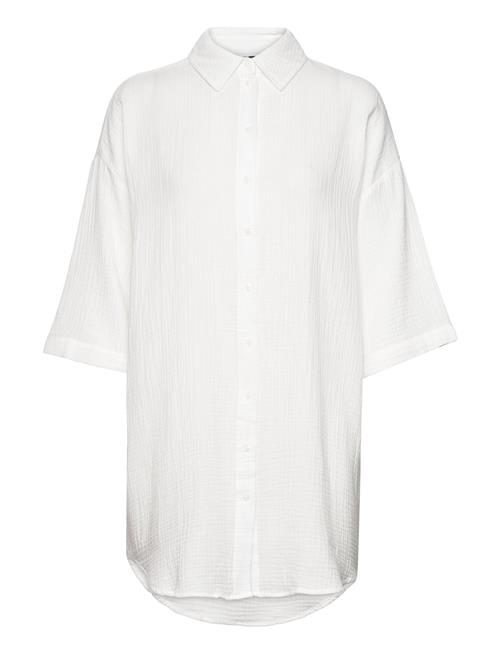 Vero Moda Vmnatali 3/4 Long Overshirt Noos Vero Moda White