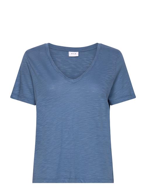 Vila Vinova V-Neck S/S Top-Noos Vila Blue