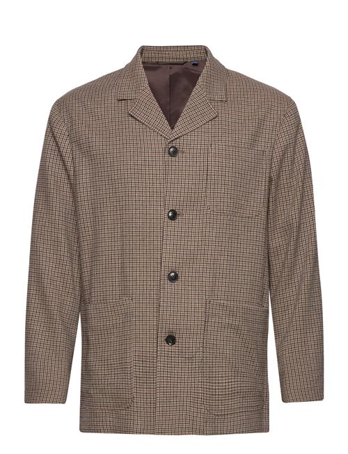 Se GANT D2. Checked Smock Jacket GANT Brown ved Booztlet