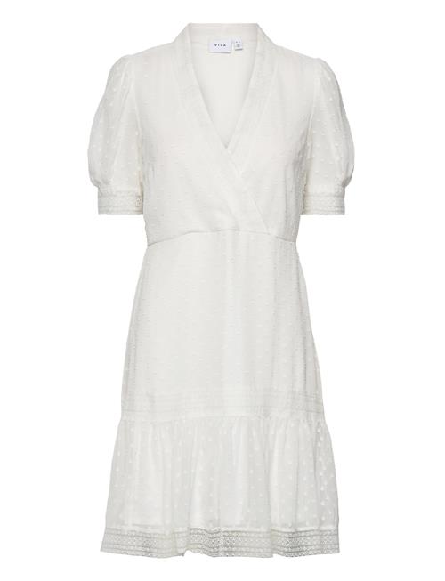 Vila Vilinneas S/S V-Neck Short Dress/Wc/Dc Vila White