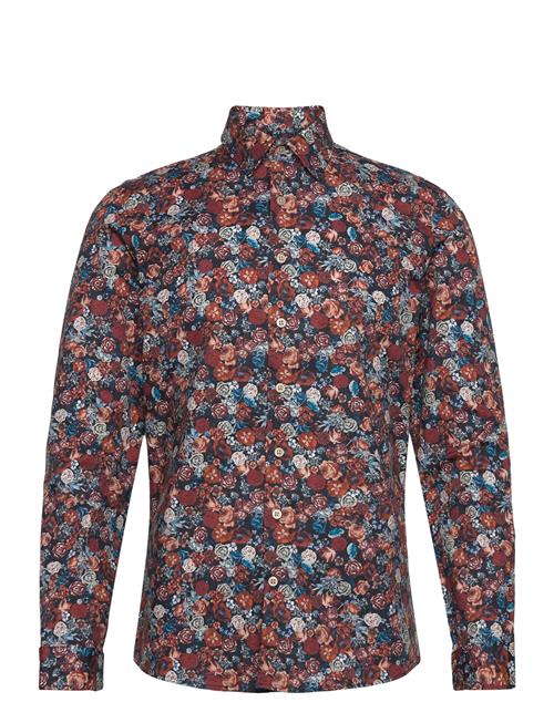 Lindbergh Aop Superflex Shirt L/S Lindbergh Burgundy