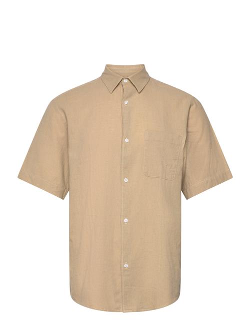 Cotton Linen Victor Shirt Ss Mads Nørgaard Beige