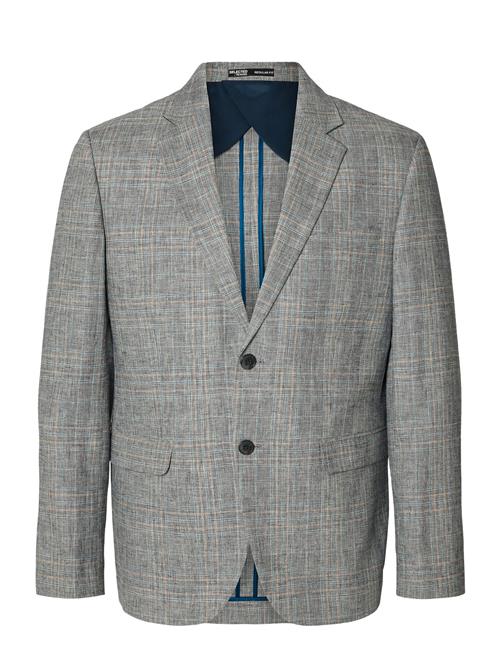 Slhreg-Kane Linen Check Blz Selected Homme Grey