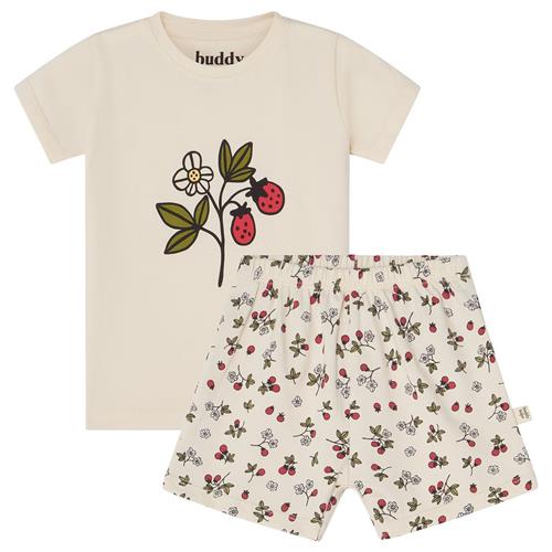 Se Buddy & Hope Molly GOTS Mønstret Pyjamas Wild Strawberry | Hvid | 110/116 cm ved Babyshop