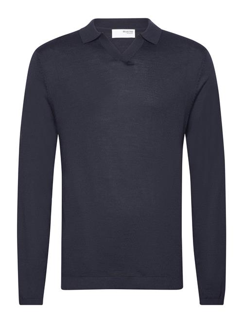 Selected Homme Slhtown Ls Knit Open Polo Selected Homme Navy