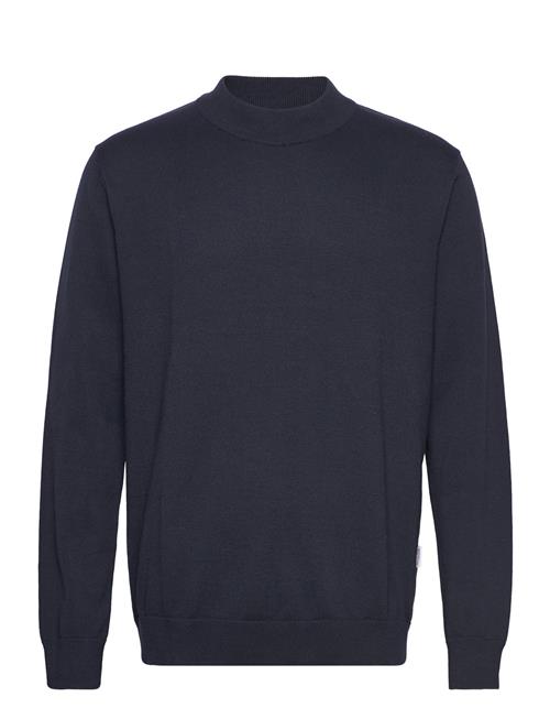 Se Selected Homme Slhrobert Ls Knit Mock Neck Selected Homme Navy ved Booztlet