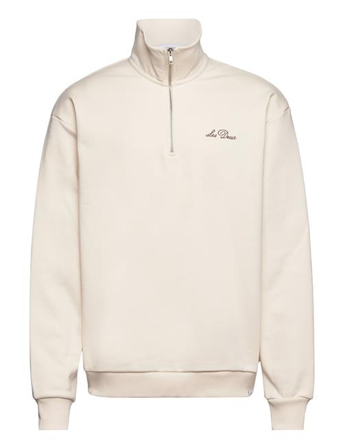 Se Les Deux Crew Half-Zip Sweatshirt Les Deux Cream ved Booztlet