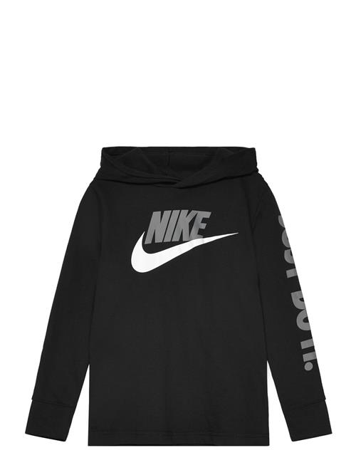 Se Nike B Nsw Futura Hooded Ls Tee / B Nsw Futura Hooded Ls Tee Nike Black ved Booztlet