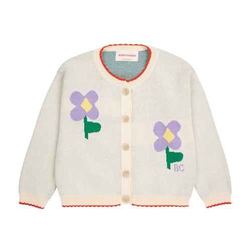 Bobo Choses Pansy Flower Babycardigan Naturhvid |  | 24 months