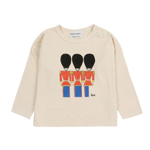 Bobo Choses Little Tin Soldiers Langærmet Baby T-shirt Naturhvid |  | 9 months