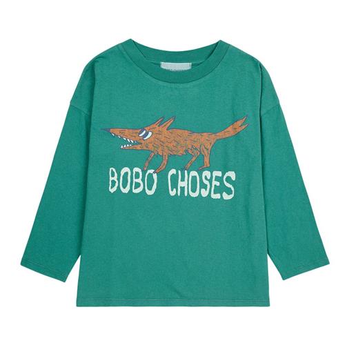 Bobo Choses The Clever Fox Langærmet T-shirt Mørkegrøn | Grønn | 8-9 years