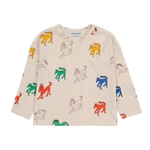 Bobo Choses Wonder Horse Mønstret Langærmet Baby T-shirt Naturhvid |  | 12 months