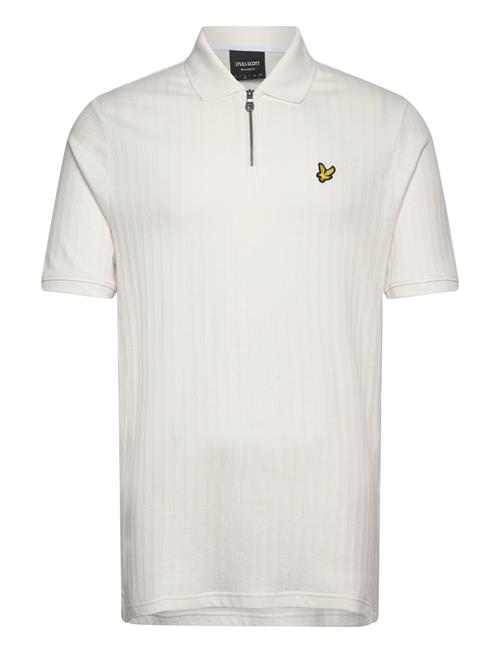 Se Lyle & Scott Textured Stripe Polo Shirt Lyle & Scott White ved Booztlet