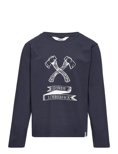 Crawford Ls Tee Ebbe Kids Navy