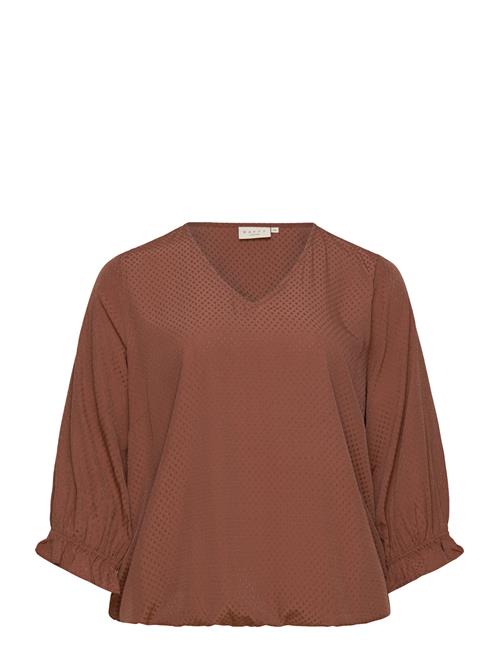 Kaffe Curve Kctina 3/4 Sl Blouse Kaffe Curve Brown