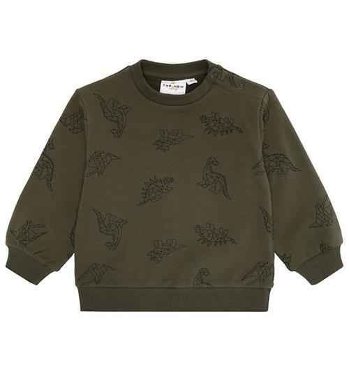 Se The New Siblings Sweatshirt - TnsLaurent - Ivy Green Dino Aop ved KidsWorld