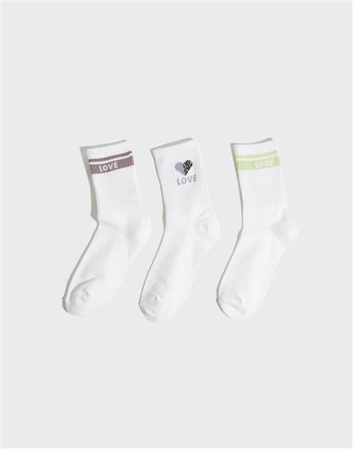 Only - Hvid - Onltalia Tennis Sock 3-Pack Acc