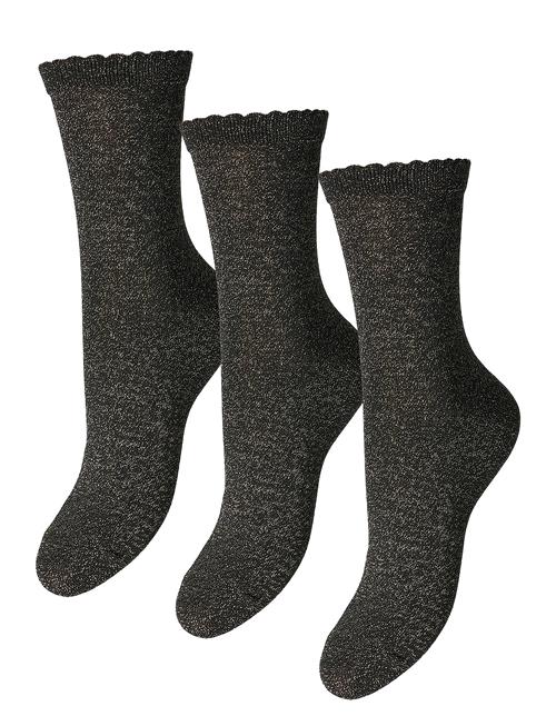 Pieces Pcsebby Glitter Long 3P Socks Noos Bc Pieces Black