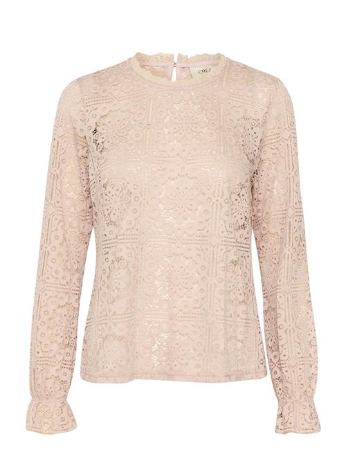 Cream Crtiley Lace Blouse Cream Pink