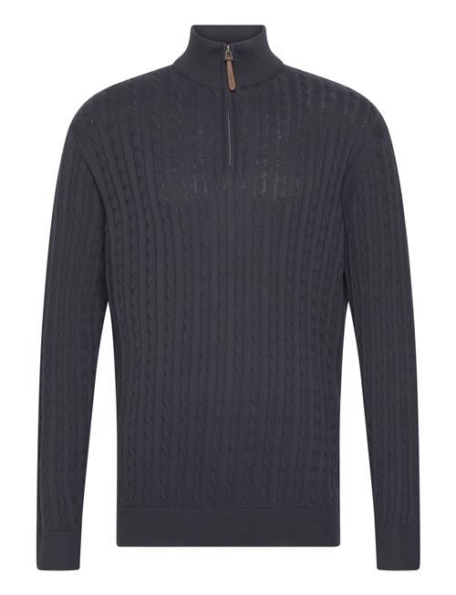 Se Lindbergh 1/2 Zip Cable Knit Lindbergh Navy ved Booztlet