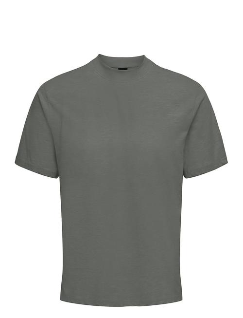 ONLY & SONS Onsotis Reg Mock Neck Tee Vd ONLY & SONS Grey