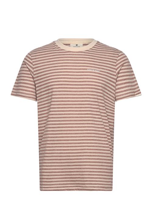 Anerkjendt Akrod S/S Cot/Linen Stripe Tee Anerkjendt Brown