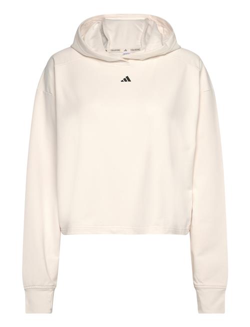 Se adidas Performance Power Loose Fit Back Ventilation Hoodie Adidas Performance Beige ved Booztlet