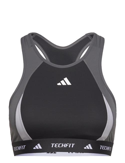 Techfit Medium Support High Neck Colorblock Bra Adidas Performance Black