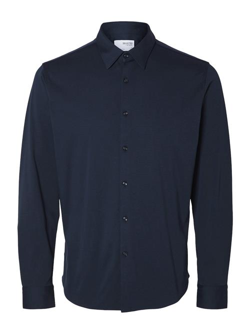 Slhslim-Jersey Shirt Ls Noos Selected Navy