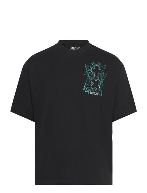 Se Replay T-Shirt Over Core Replay Black ved Booztlet