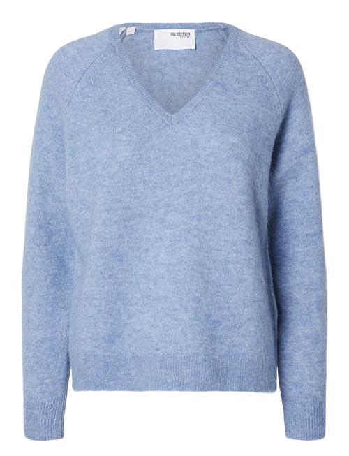 Slflulu New Ls Knit V-Neck B Noos Selected Femme Blue