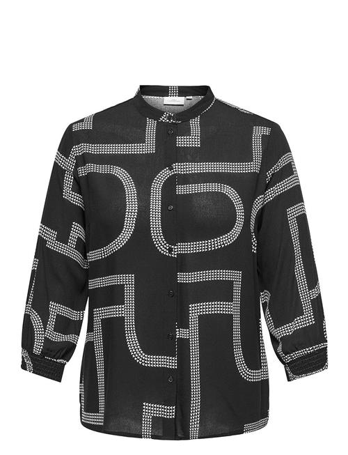 Carmatte Life 3/4 O-Neck Shirt Aop ONLY Carmakoma Black