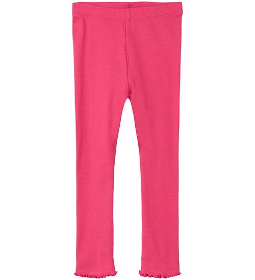 Se Name It Leggings - NmfLariana - Rib - Raspberry Sorbet ved KidsWorld